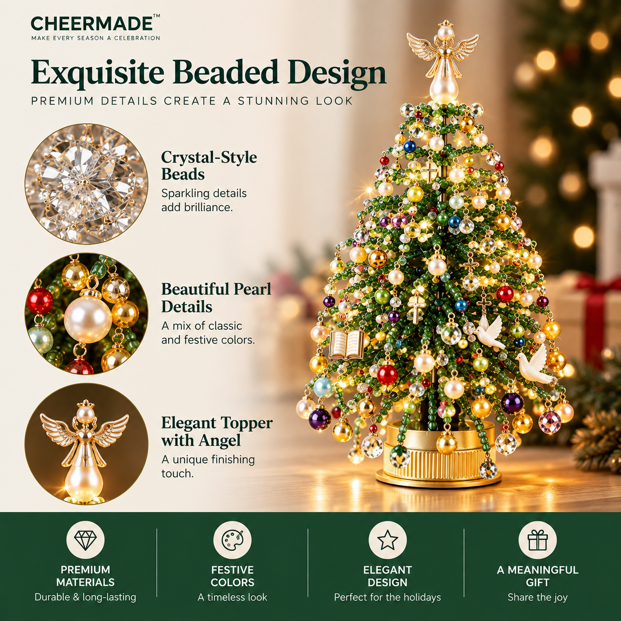 🎄 CheerMade Christmas DIY Tree Kit — Family Activity & Reusable Holiday Decoration